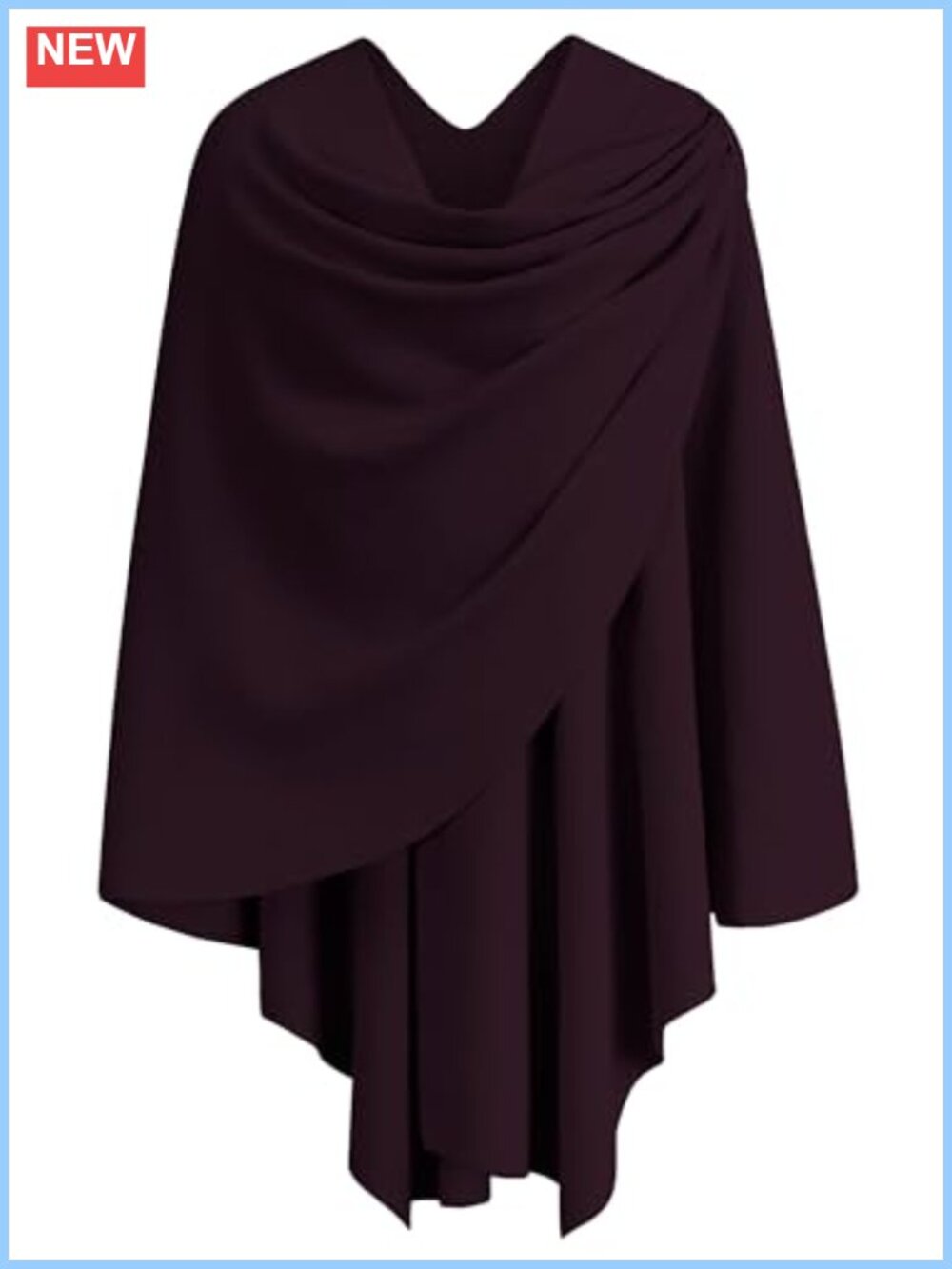Womens Cross Front Poncho Shawl Wrap Soft Knit Formal Wedding Gift